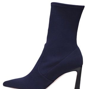 Stuart Weitzman Rapture Knit Booties 7.5 navy